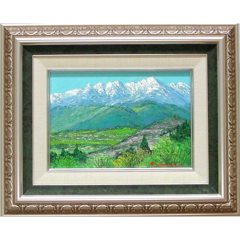 絵画 油絵 木曽 駒ヶ岳 （岡島哲夫） 【海・山】【肉筆】【油絵