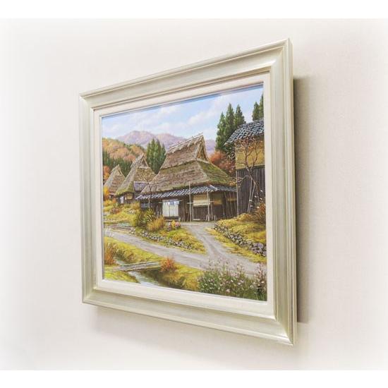 絵画 油絵 秋色京都美山 F30号 （猿渡一根） 【海・山】【肉筆】【油絵