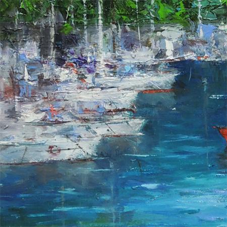 絵画 油絵 マルセイユ （酒井健吉） 【肉筆】【油絵】【外国の風景