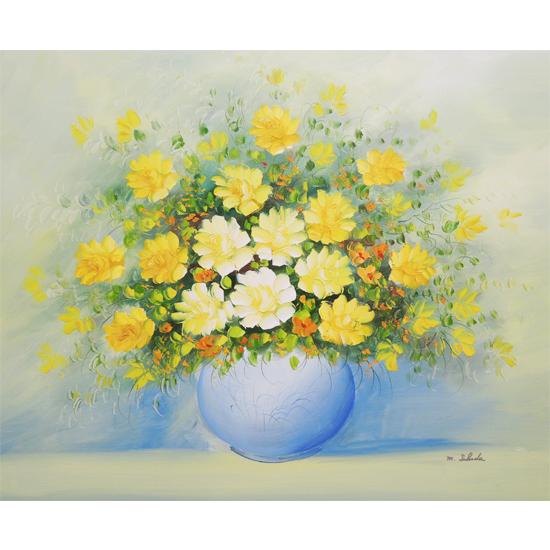 絵画 油絵 花のある風景 F20号 （高田美里） 【肉筆】【油絵】【花