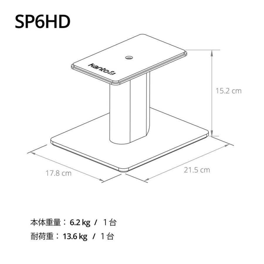 Kanto Kanto Audio デスクトップ スピーカースタンド SP6HD ブラック