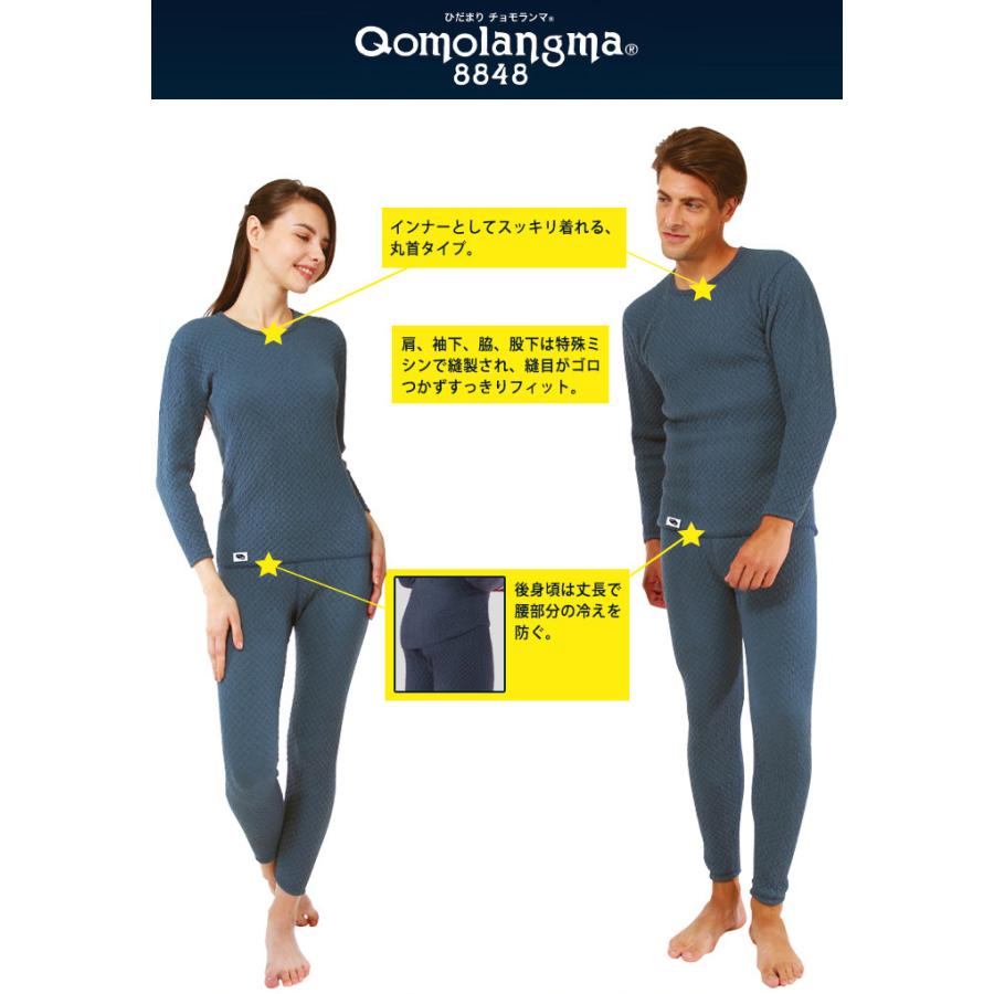 ひだまり チョモランマ 婦人 紳士 上下 セット 丸首インナー タイツ