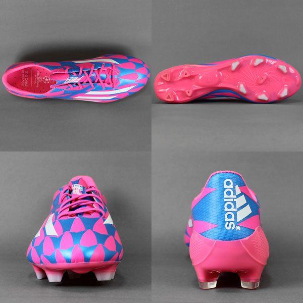 adidas（アディダス） アディゼロ F50 FG ソーラーピンク×コアホワイト