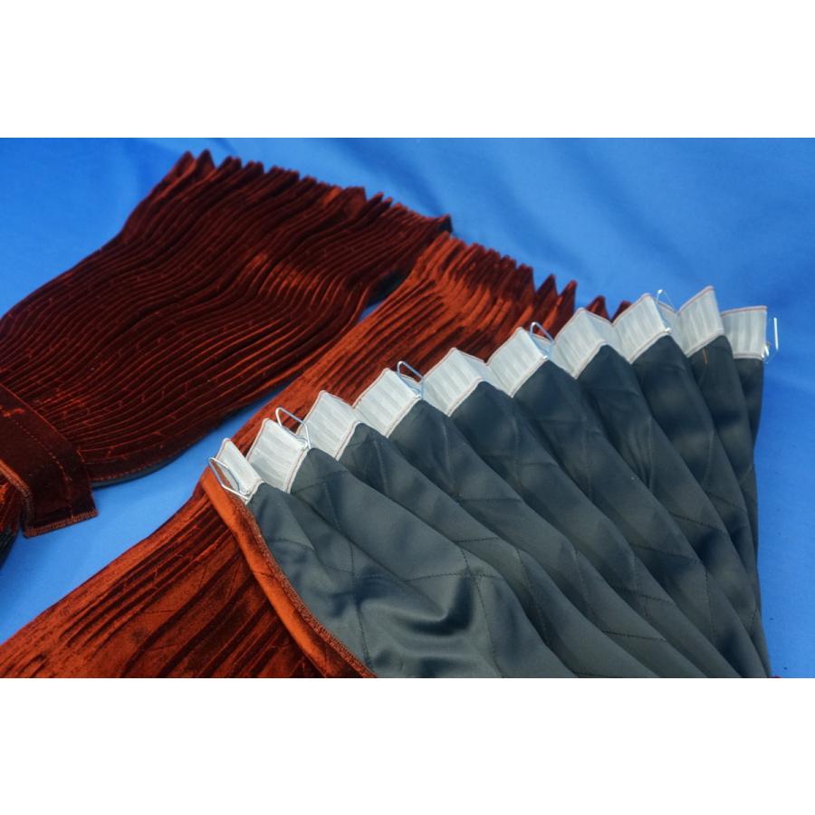 モケット 仮眠カーテンセット 横2400mm×縦800mm ブラウン/ブラック