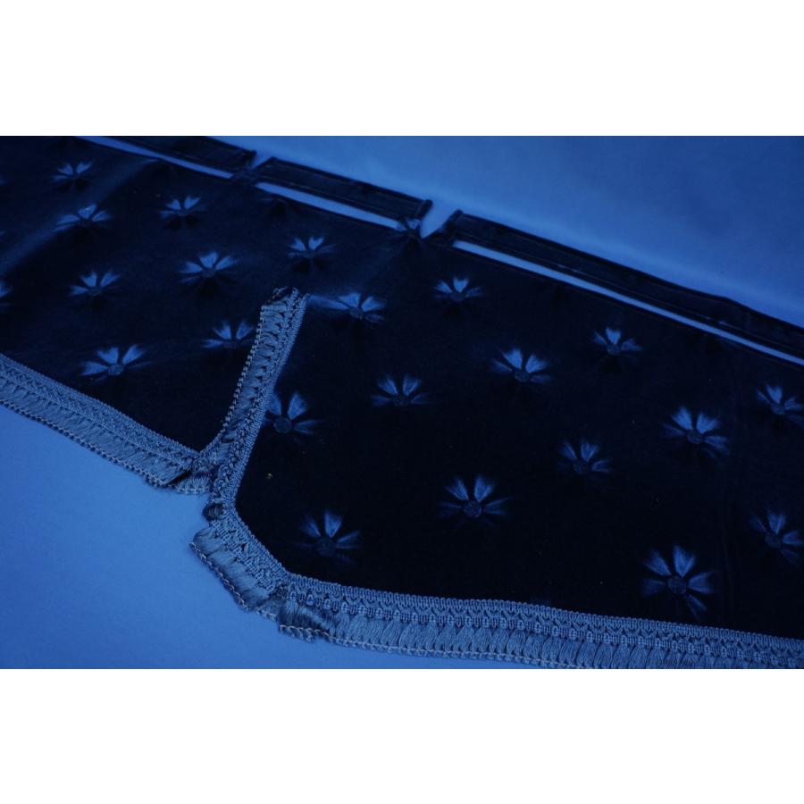 17スーパーグレート用 モケットフラワー コスモス ダッシュマット 濃紺