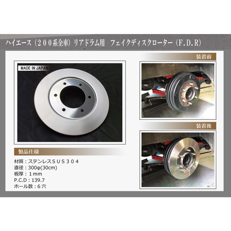 ドラムブレーキカバー ハイエース専用 200系 フェイクディスク