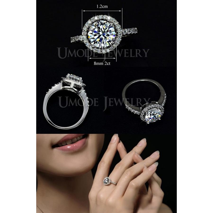 指輪 リング 大粒CZダイヤモンド ハート ラウンド ラインストーン