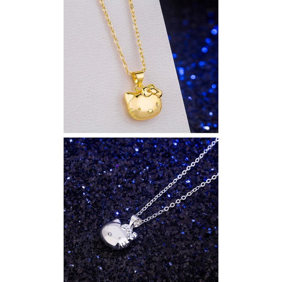 ネックレス キティ Kitty 立体 フェイス イエローゴールド シルバー