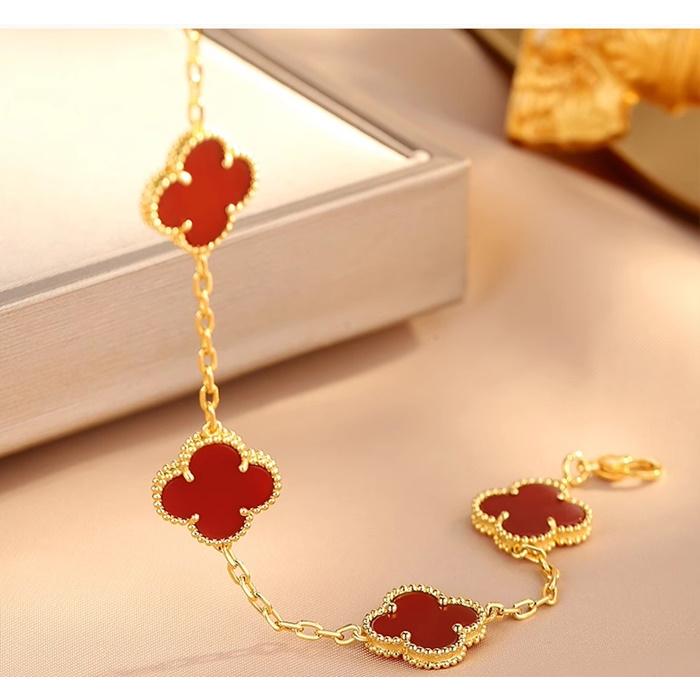 ブレスレット 四葉クローバー リバーシブル 両面 ブラック ホワイト