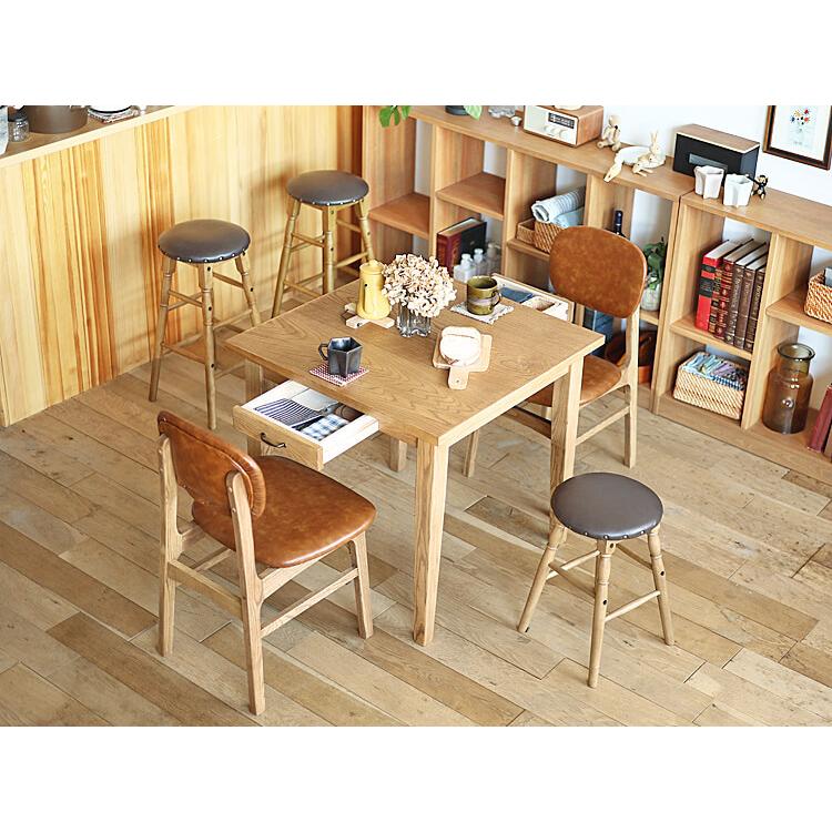 引出し付きカフェテーブル Fudge（ファッジ） ダイニングテーブル 食卓