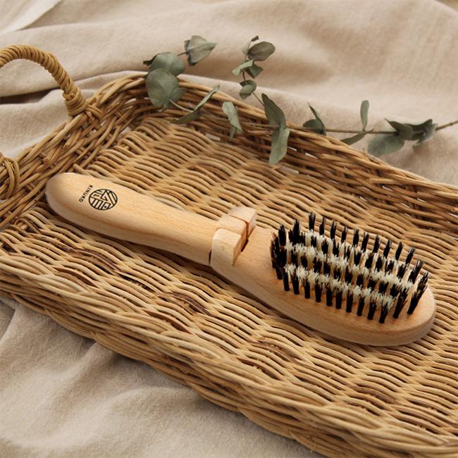 ふわつやブラシ 絹子 DX(猪毛 ブラシ 髪 ふんわり ボリューム ケア