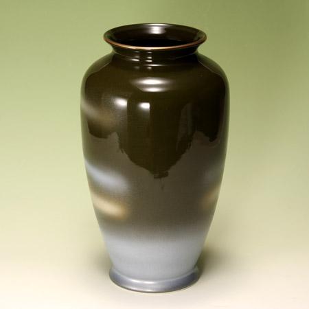 九谷焼 仏間用 8号花瓶 2本 虹彩鶴連山 仏壇花瓶 仏間花瓶 仏間 仏壇