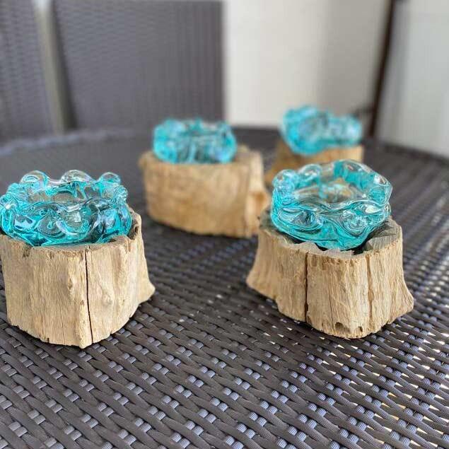 灰皿 アッシュトレイ スタンド付 ガラスオブジェ 4タイプ ガラス細工