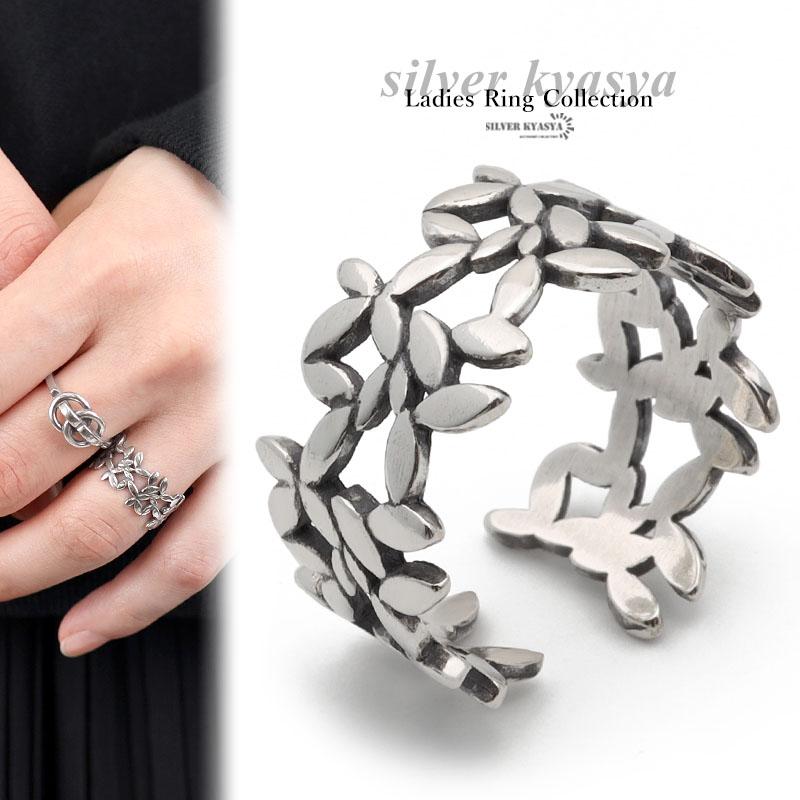 シルバー925 リング 指輪 レディース シルバー 透かし フラワーリング