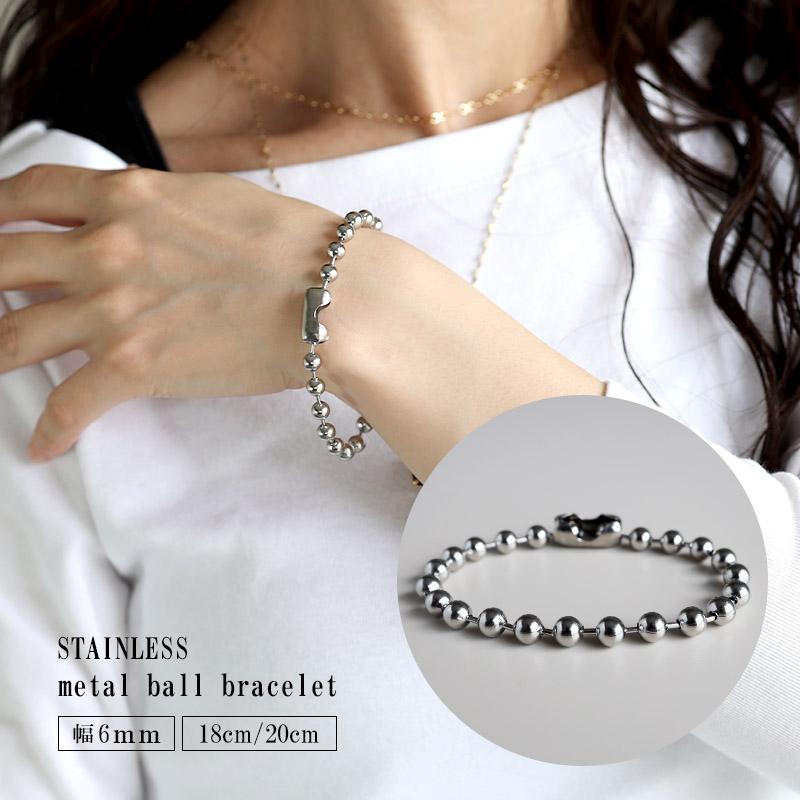 ラージボールブレスレット シルバー silver ステンレス ボールチェーン