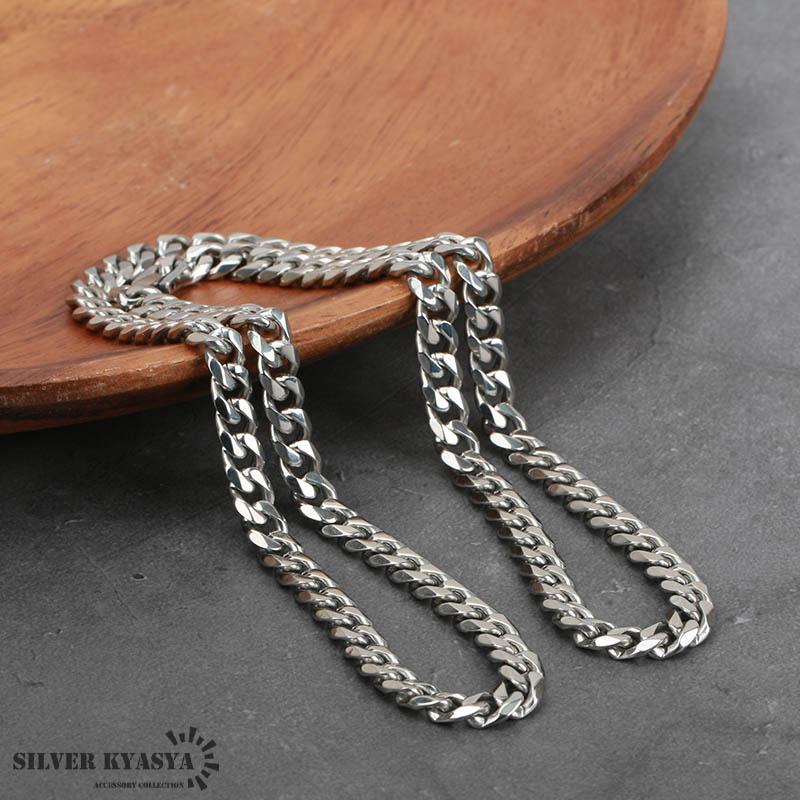 50cm) 幅7mm 喜平チェーンネックレス 6面カット シルバー 銀色