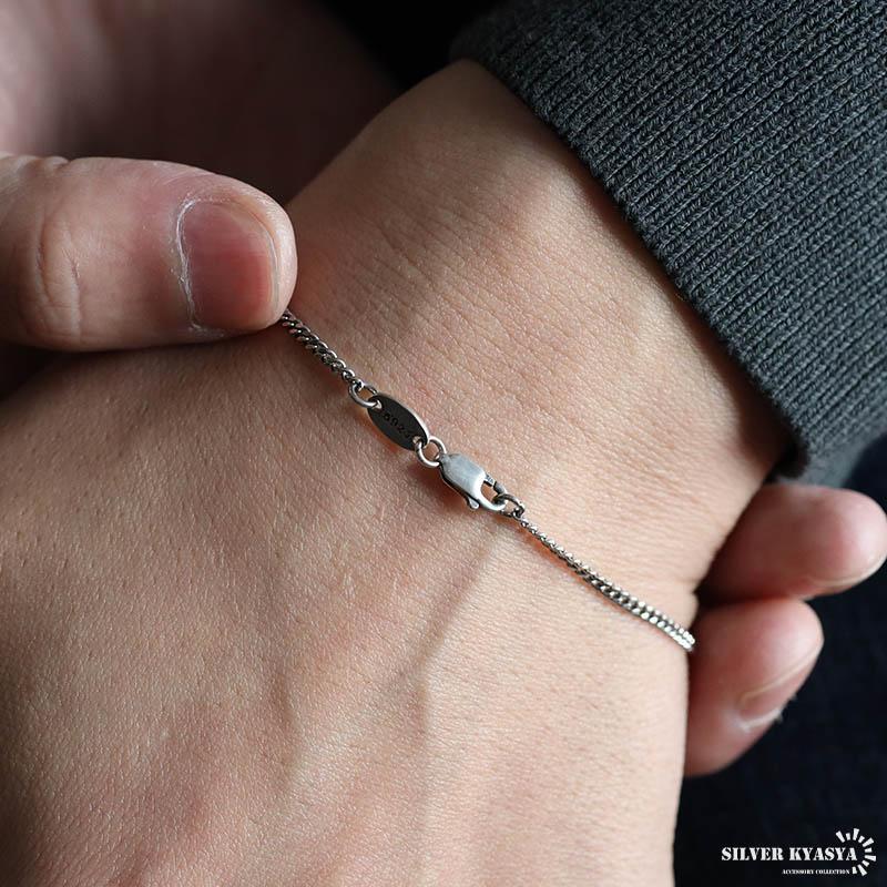 18cm) シルバー925 ブレスレット メンズ 喜平ブレスレット 幅2mm