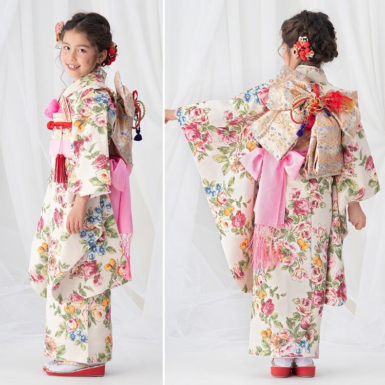 七五三 着物 7歳 四つ身セット(結び帯セット) 女の子 16点フルセット