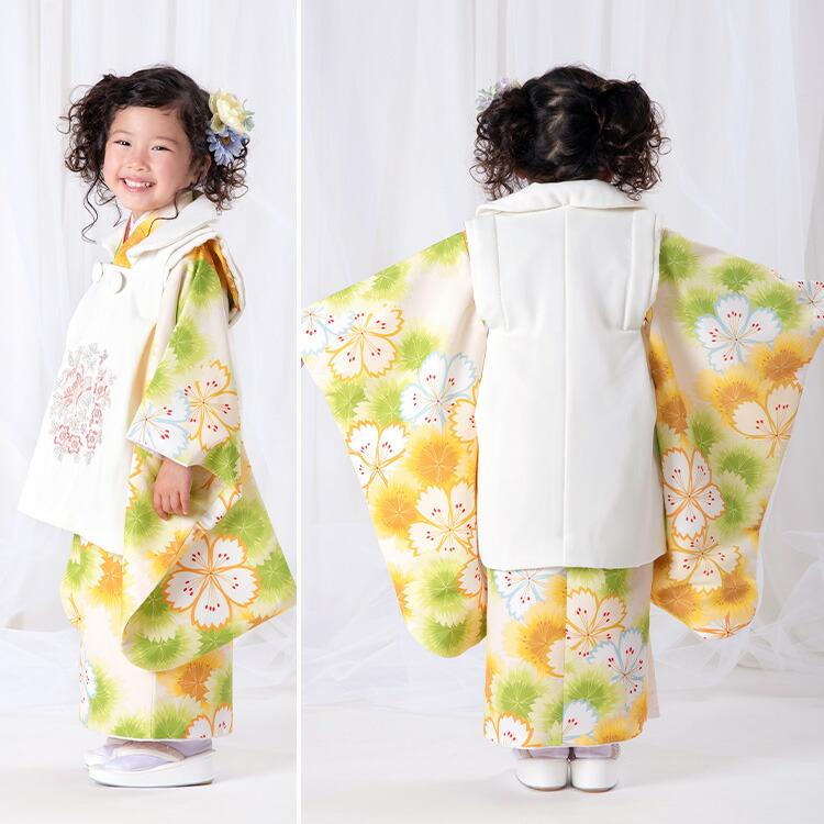 七五三 着物 3歳 被布セット 女の子6点フルセット 着付けマニュアル