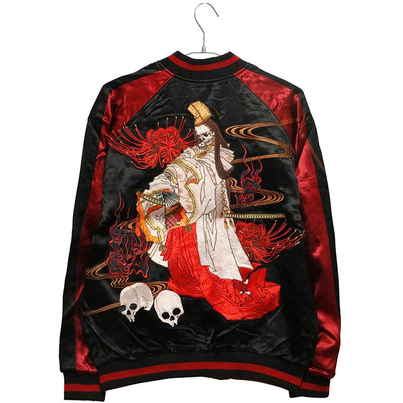 古都古都 花旅楽団 × 白拍子 髑髏 柄 刺繍 和柄 リバ−シブル