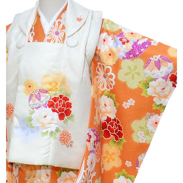 七五三 着物 3歳 女の子 被布セット 花うさぎ ブランド クリーム