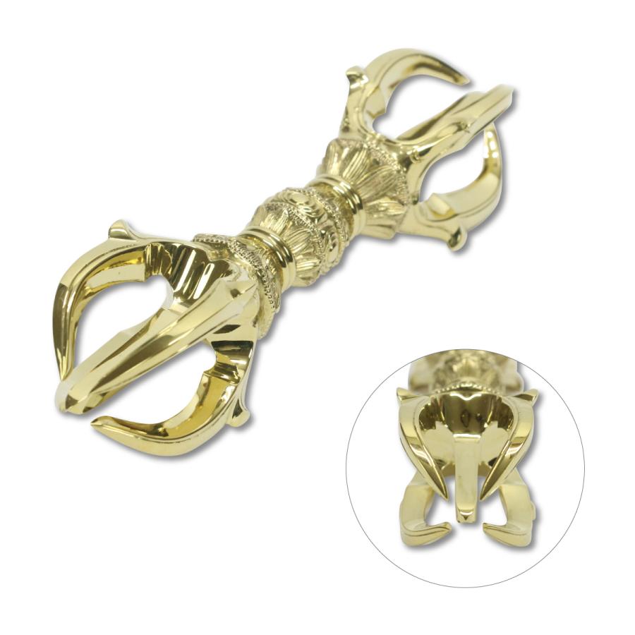 五鈷杵 15cm 大サイズ 真言宗 密教法具 金剛杵 真鍮 日本製 送料無料