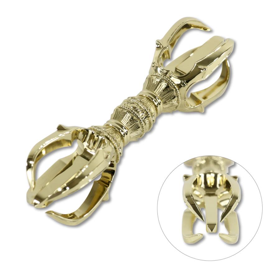 五鈷杵 13.8cm 中サイズ 真言宗 密教法具 金剛杵 真鍮 日本製 送料無料