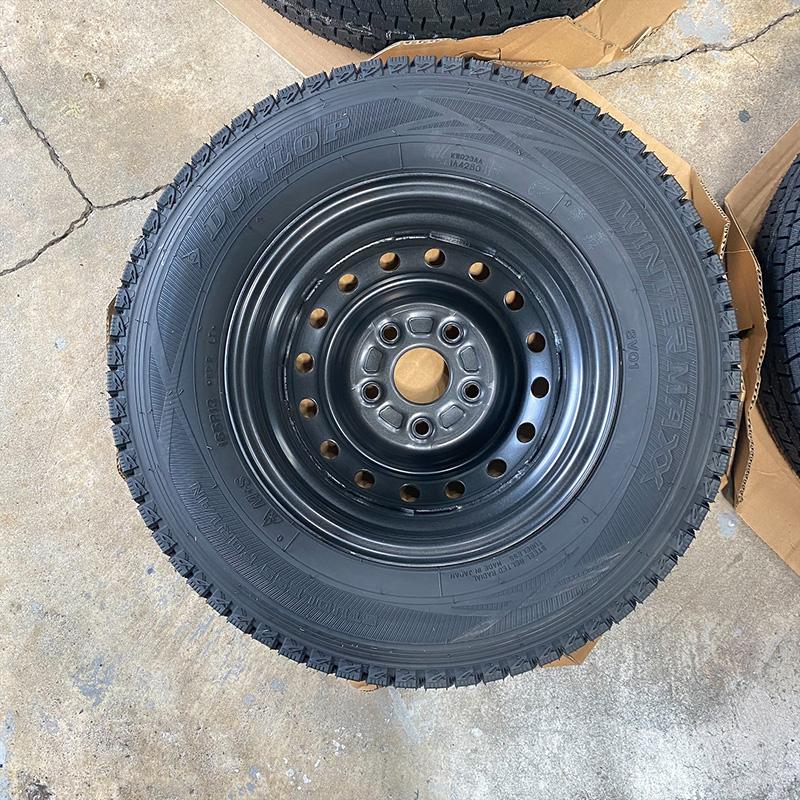 DUNLOP（ダンロップ） 165R13 8PR スタッドレスタイヤホイール 4本 鉄