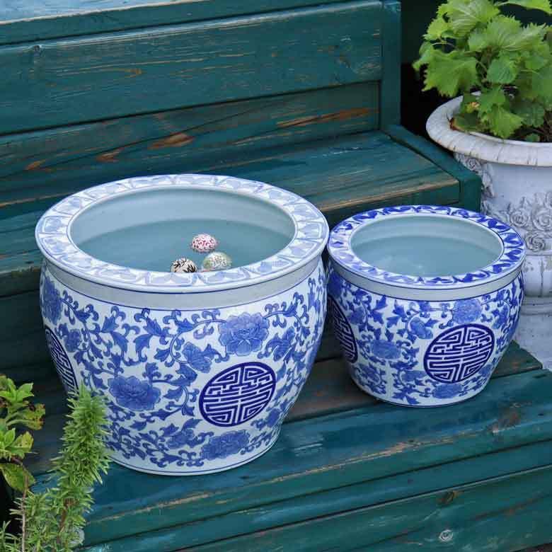 水鉢 大型 陶器 13号 寿 火鉢 鉢カバー プランターカバー プランター