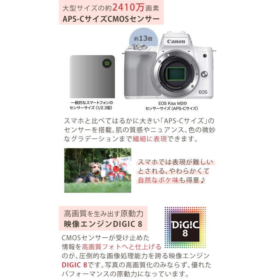 キヤノン（Canon） ミラーレスカメラ EOS KISS M2 BK ブラック ダブル