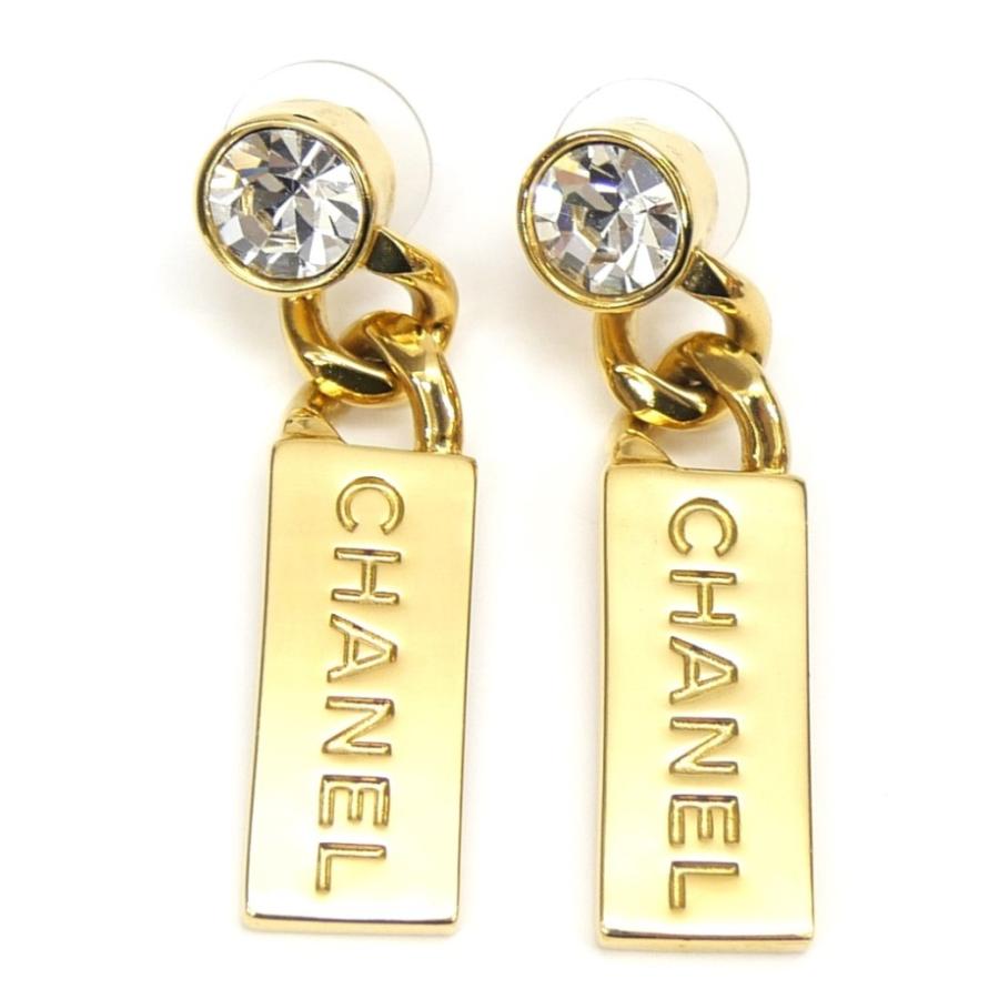 CHANEL（シャネル） ピアス L21 プレート ロゴ ラインストーン