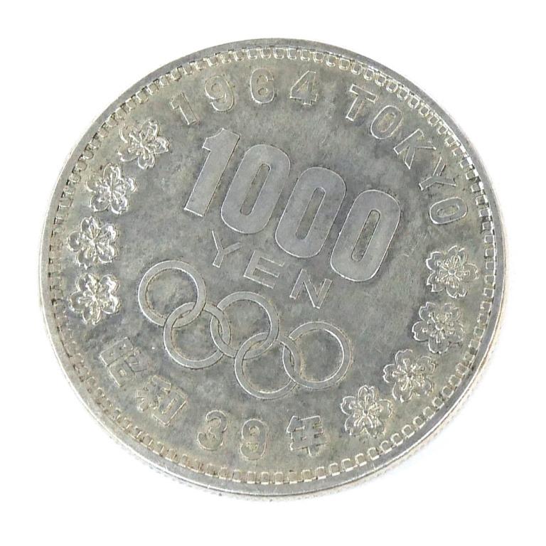 昭和39年 東京オリンピック 1000円銀貨 TOKYO 並品 記念貨幣 記念硬貨