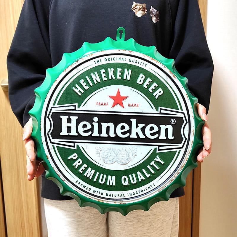 アメリカン レトロ ブリキ看板 Heineken ビール アンティーク 蓋