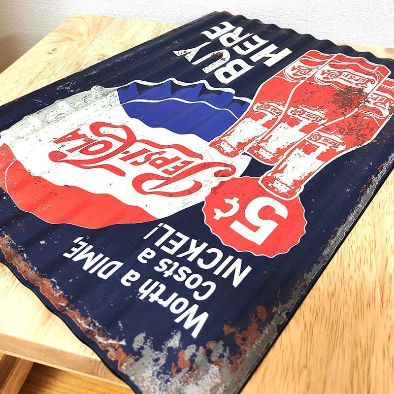 PEPSI（ペプシ） ブリキ看板 コーラ アンティーク メタルサイン レトロ