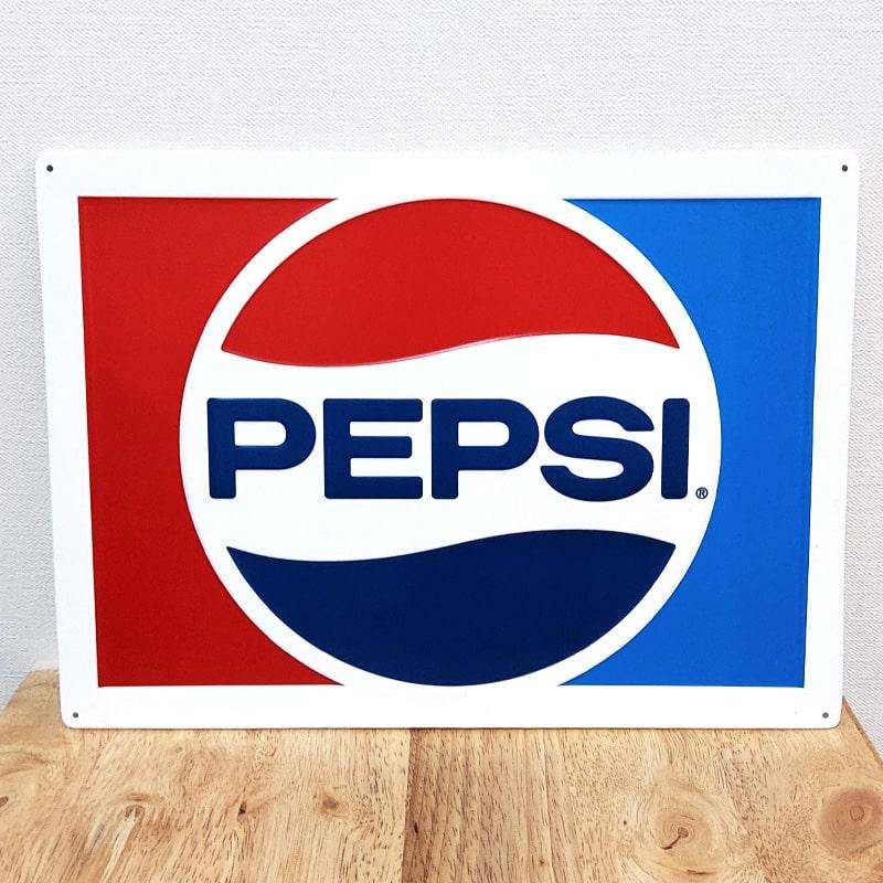 PEPSI（ペプシ） ブリキ看板 コーラ ロゴ アンティーク おしゃれ