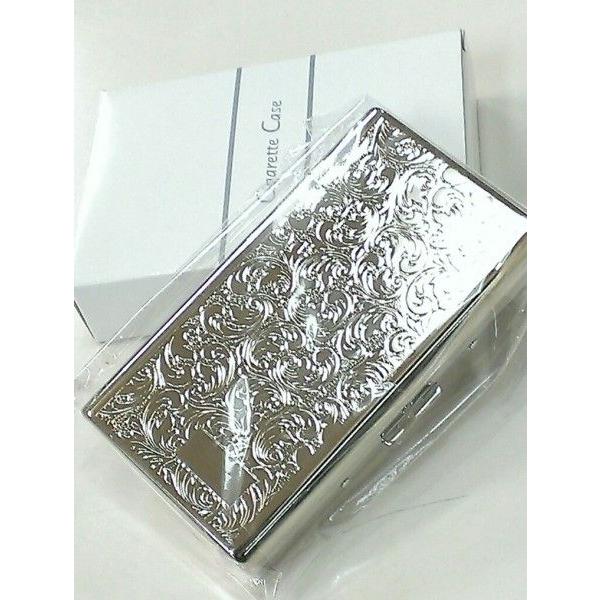 シガレットケース ロング シルバーアラベスク レディース コンパクト