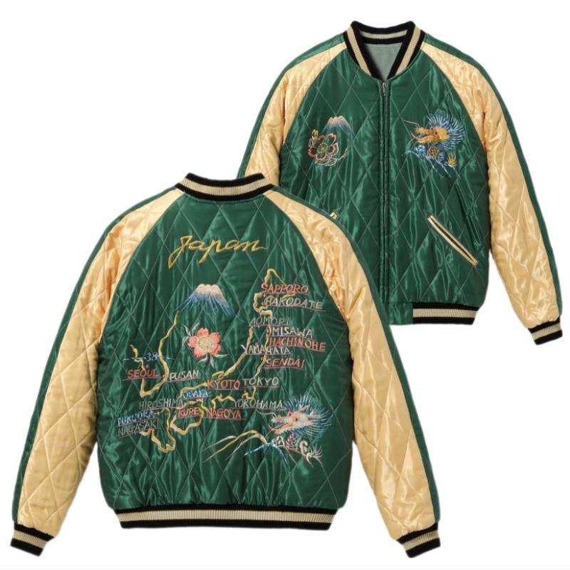 TAILOR TOYO Velveteen Souvenir Jacket “BLACK EAGLE” × “JAPAN MAP