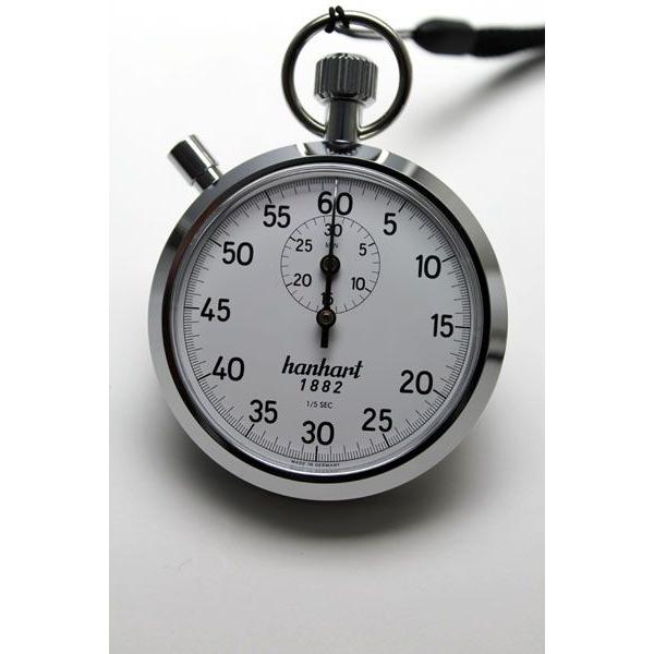 HANHART アナログストップウォッチ 1/5秒 30分計 積算式7石 122-05S