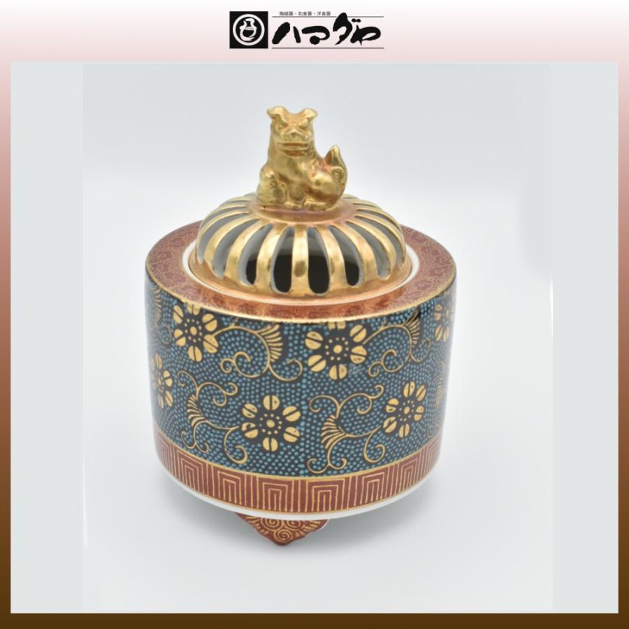 九谷焼 香炉 切立青粒香炉 木箱入り item no.1f079 : ハマダヤ食器店