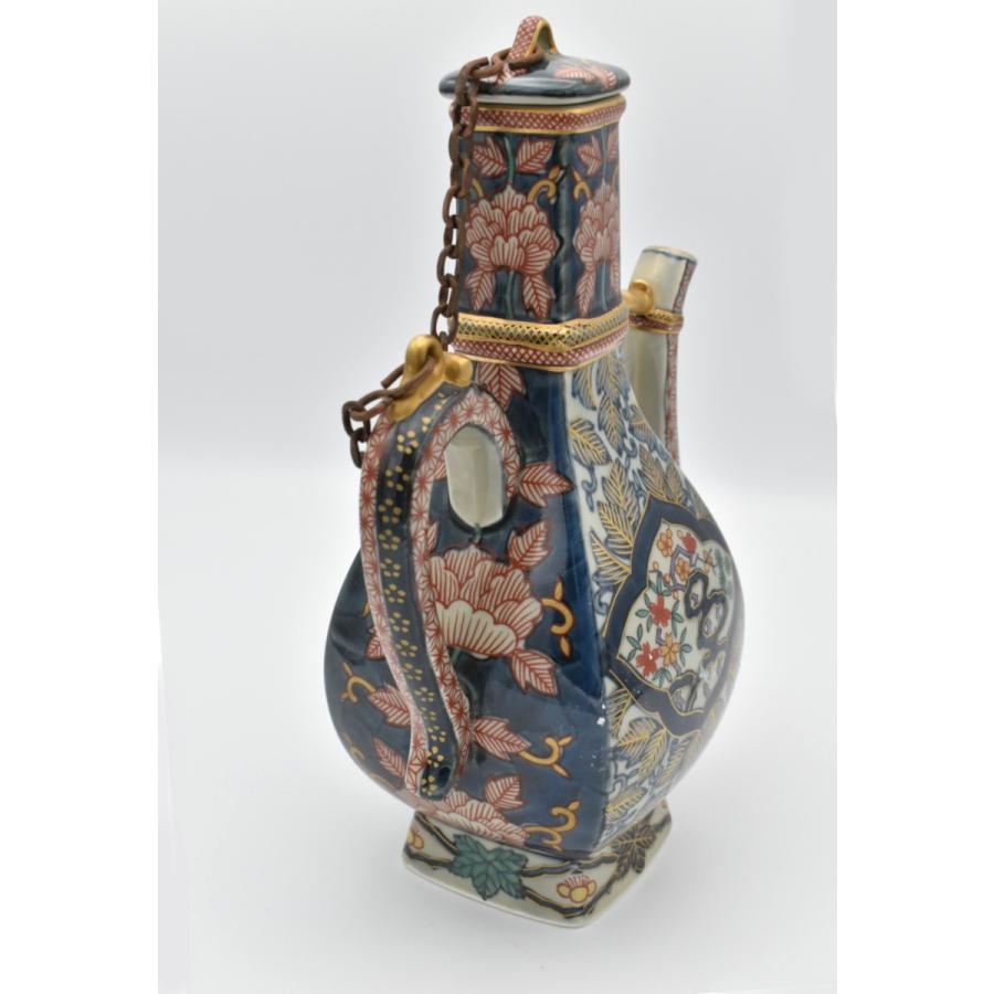 古伊万里 水差し 林九郎作 染錦牡丹唐草水差し 展示品限り item no