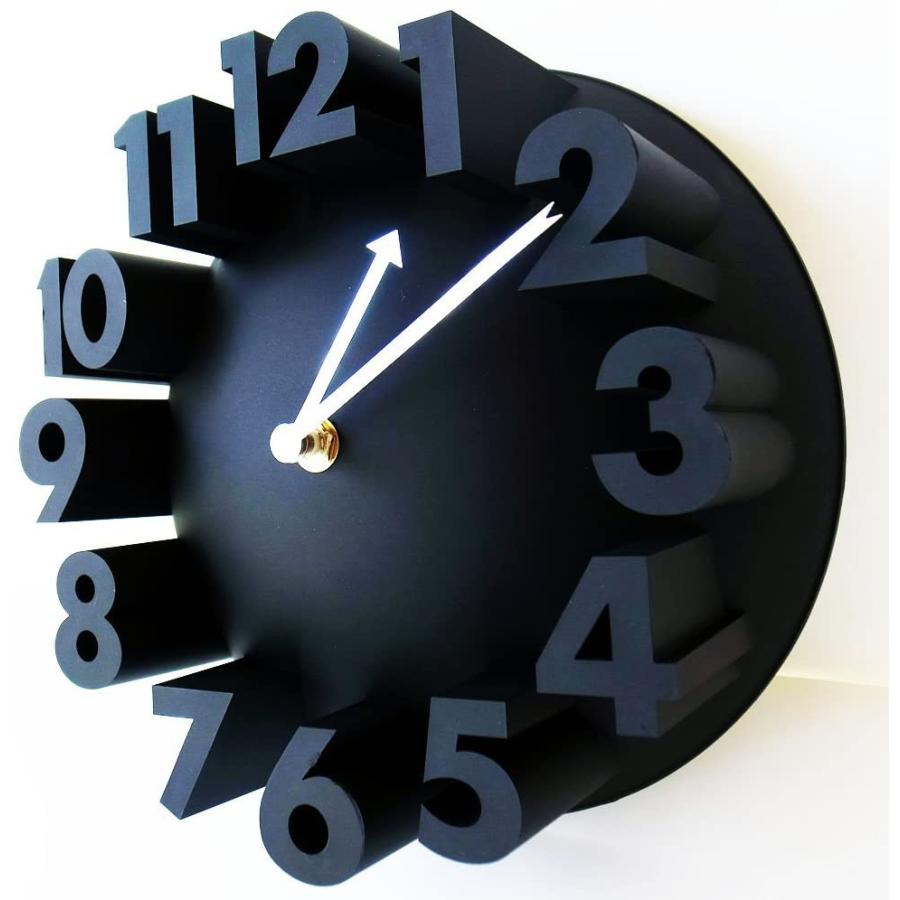 MEIDI-CLOCK】 3Dナンバー ウォールクロック 壁掛け時計 アート 立体