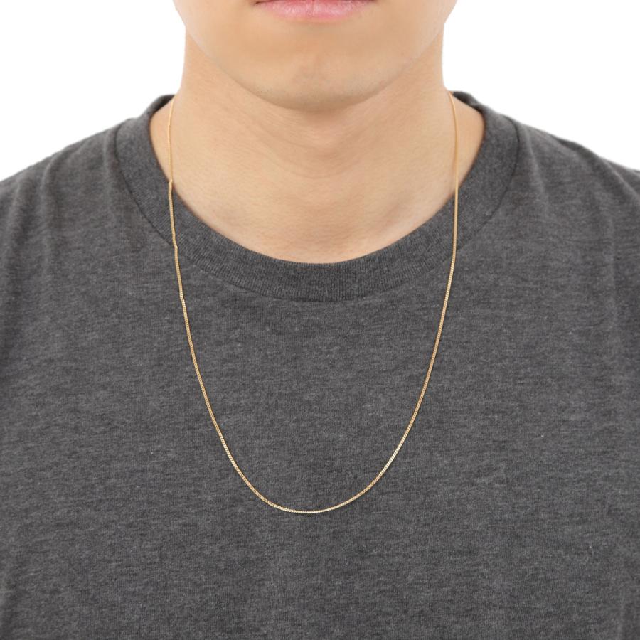 18金 喜平ネックレス チェーン 2面 60cm 細い 幅1.2mm メンズ