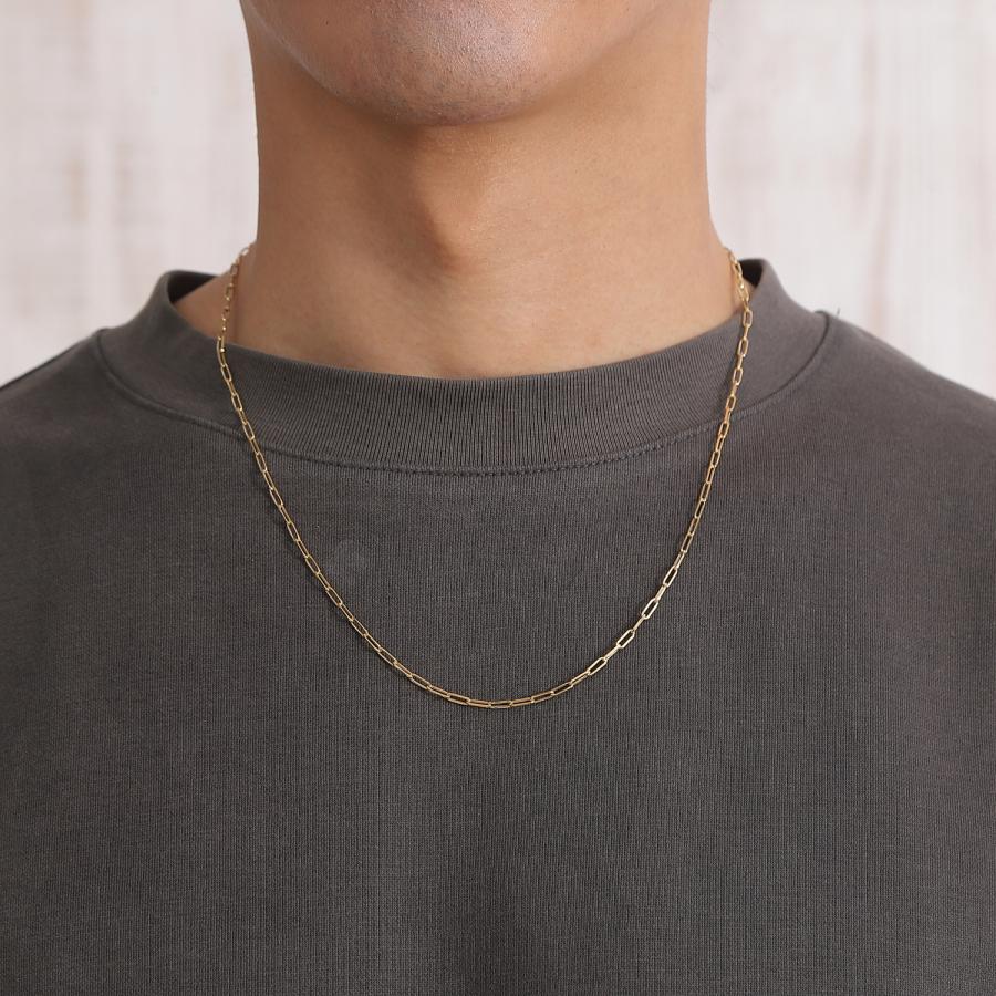 18金 ネックレス Hクリップチェーン 50cm 幅2.2mm メンズ レディース