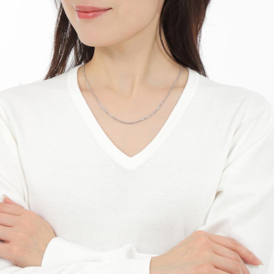 プラチナ ネックレス パイプロープチェーン 50cm 幅1.9mm レディース