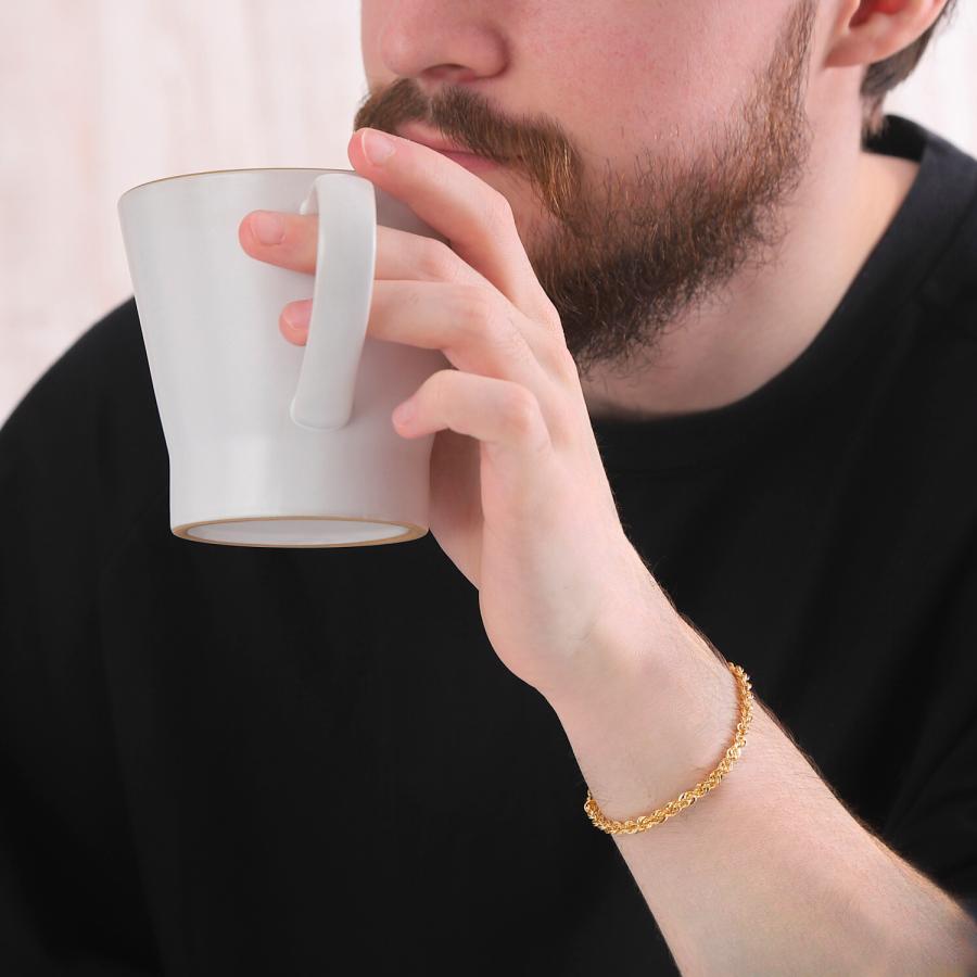 18金 ブレスレット パイプロープ 幅4mm レディース メンズ ゴールド