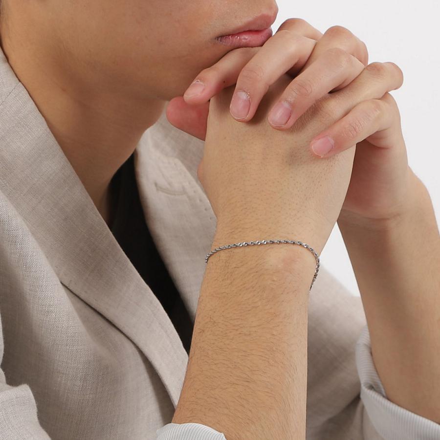 ブレスレット プラチナ パイプロープ チェーン レディース メンズ