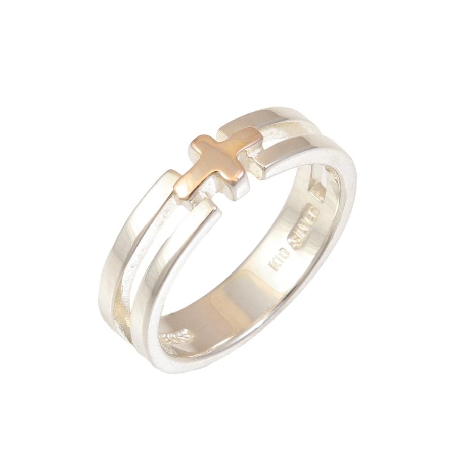 ピンキー リング K10 10金 SILVER 925 シルバー SV925 コンビ クロス