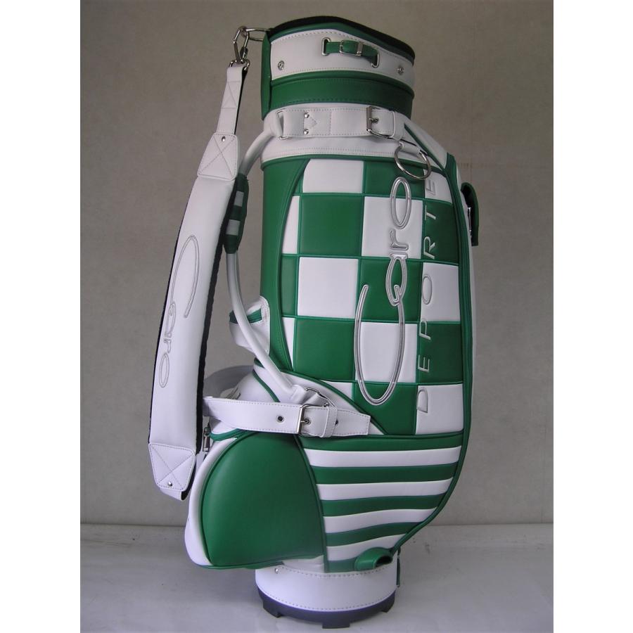 CARO(キャロ)キャディバッグ ニュースタッフ ゴールデン チェッカー白