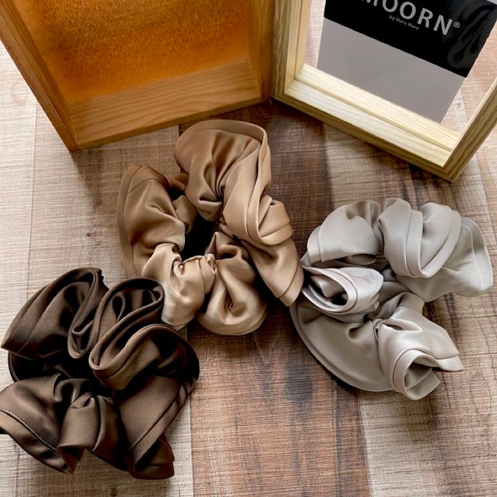 シュシュ 大人 可愛い シンプル 大きめ 黒 ボリューム ヘア