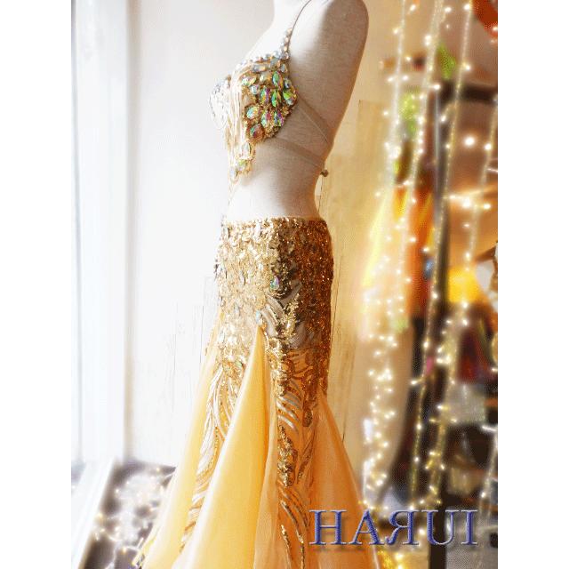 ベリーダンス エジプト風 デザインゴールド 衣装 上下セット